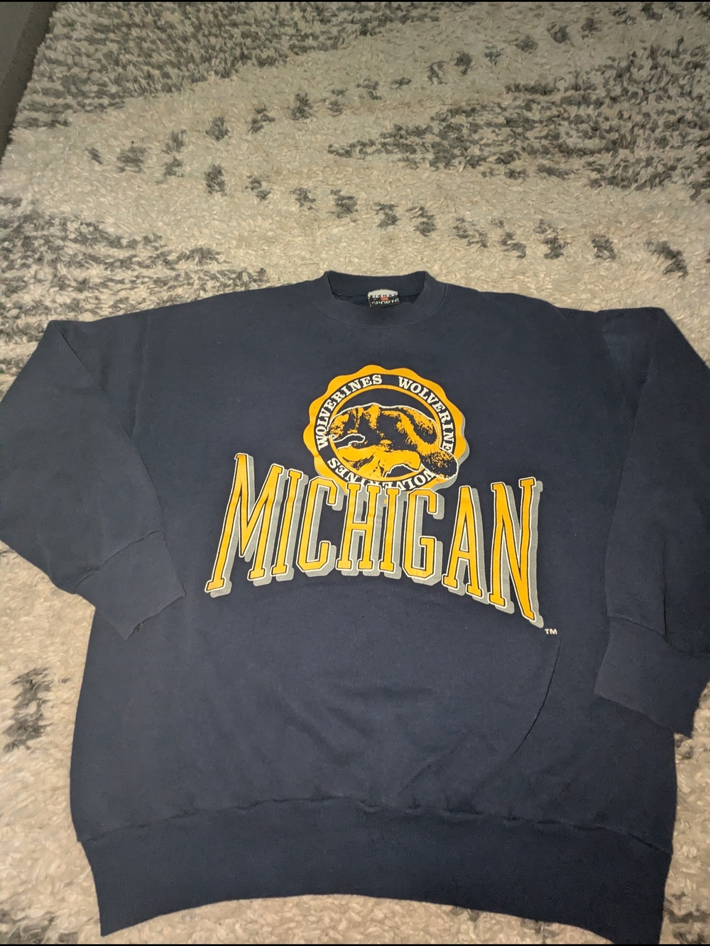 Michigan Logo Navy Blue Crewneck Sweatshirt